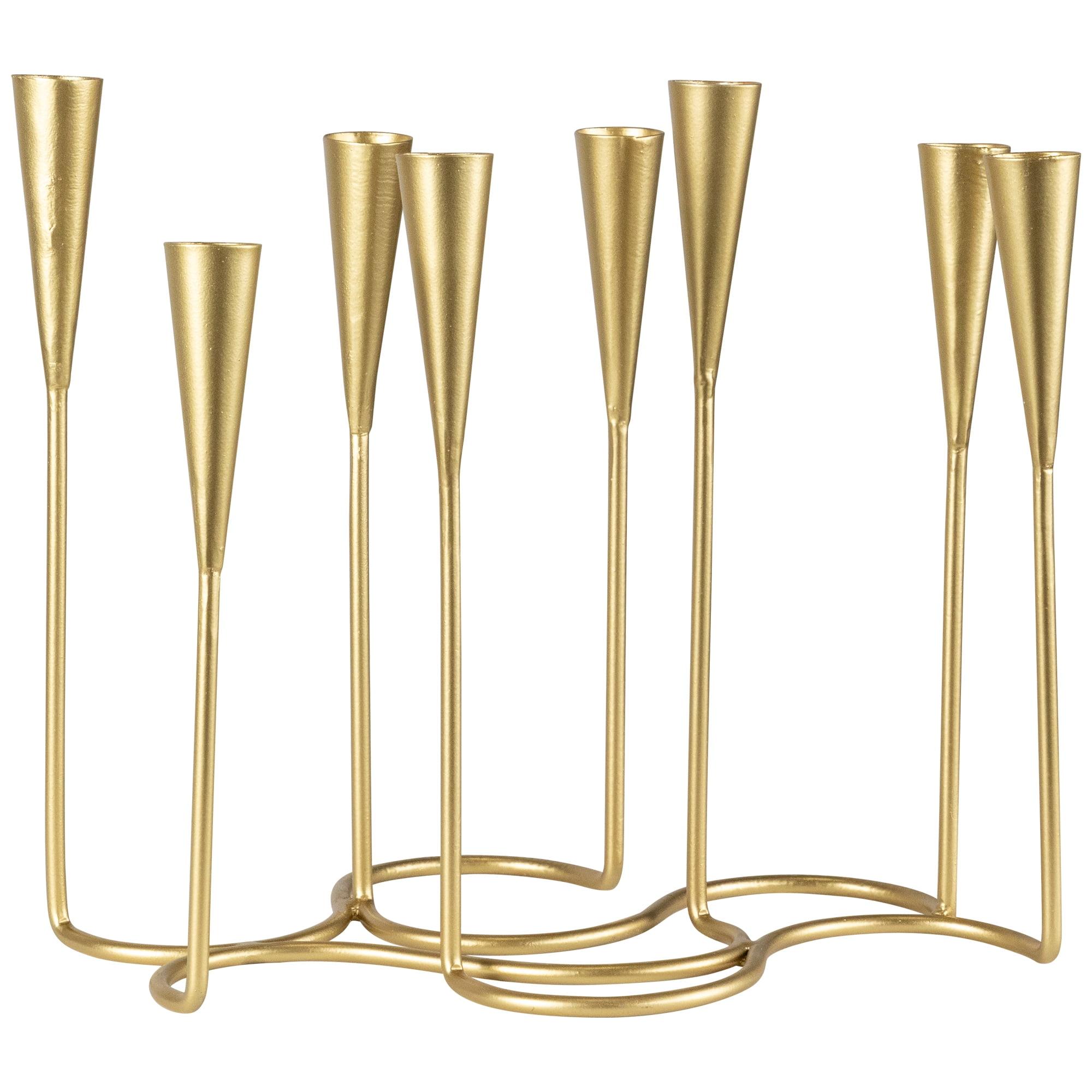 Northlight Modern 8 Taper Candle Holder Candelabra - 11" - Matte Gold Finish