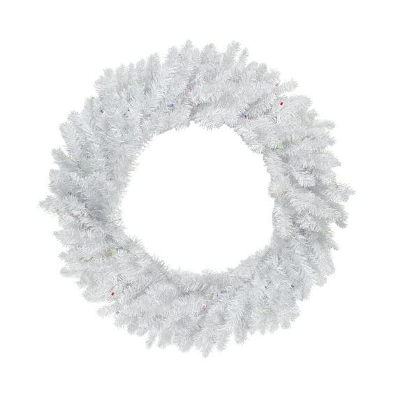 Northlight Seasonal 30" Pre-Lit LED Snow White Christmas Wreath - Multicolor Lights