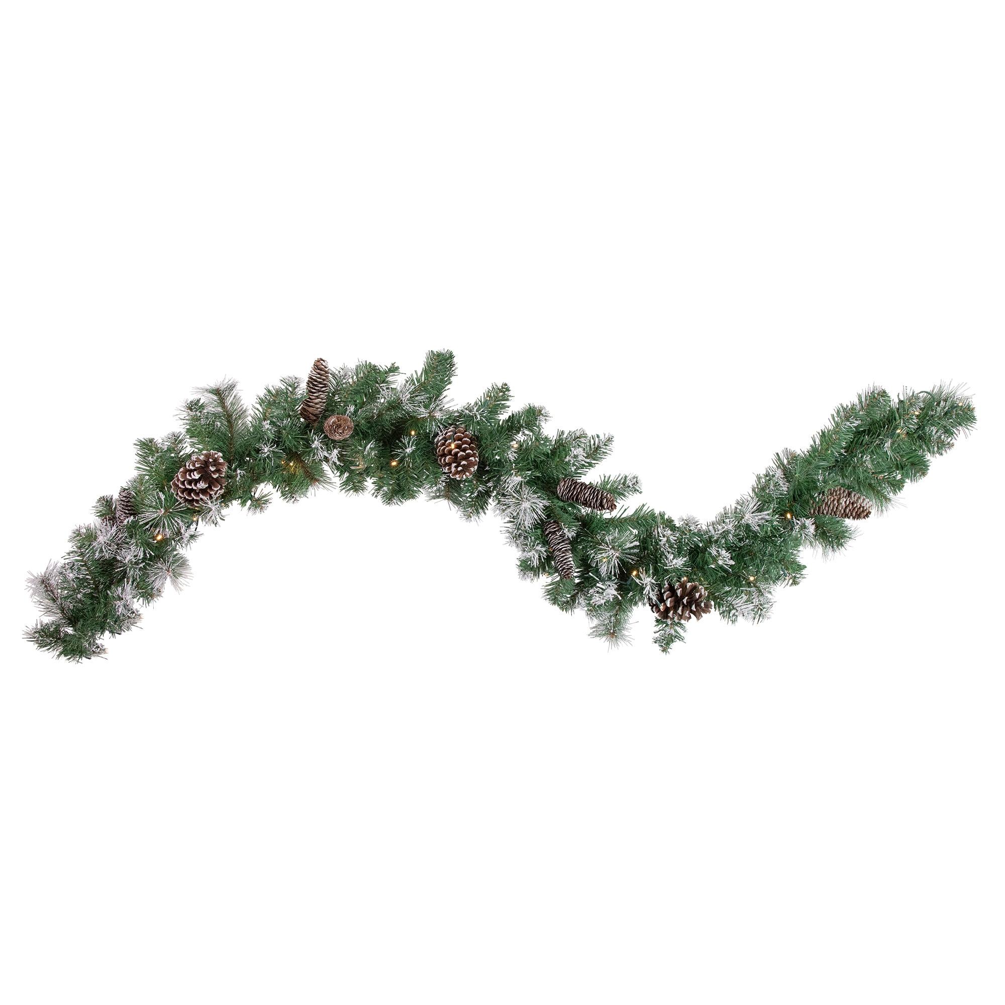 Northlight Seasonal 6' x 9" Pre-Lit Decorated Frosted Pine and Pine Cone Artificial Christmas Garland