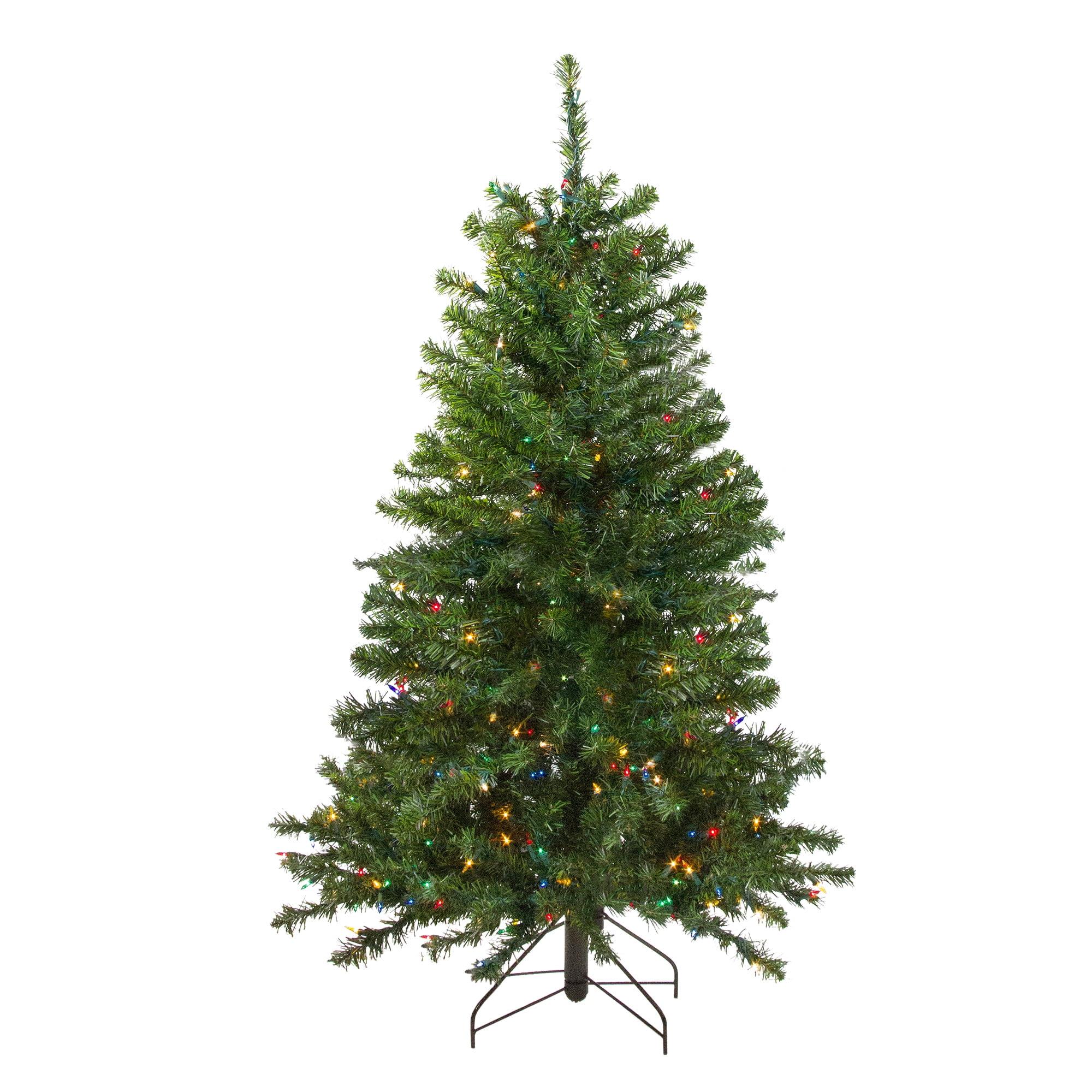 48" Multicolor Canadian Pine Pre-Lit Outdoor Christmas Tree