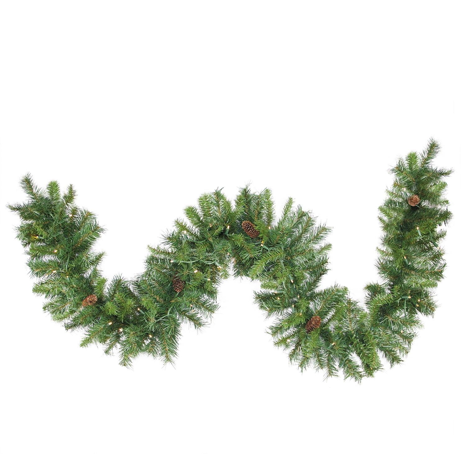 50' x 12" Pre-Lit Black River Pine Artificial Christmas Garland Warm White LED Lights