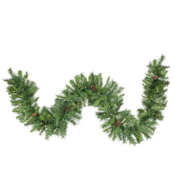 50' x 12" Pre-Lit Black River Pine Artificial Christmas Garland Warm White LED Lights