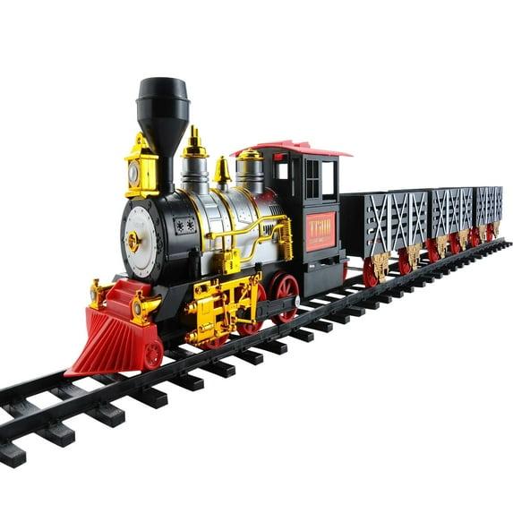 Northlight Animated Smoky Christmas Train Set with Sound and Light - Black and Red - 20 -Piece