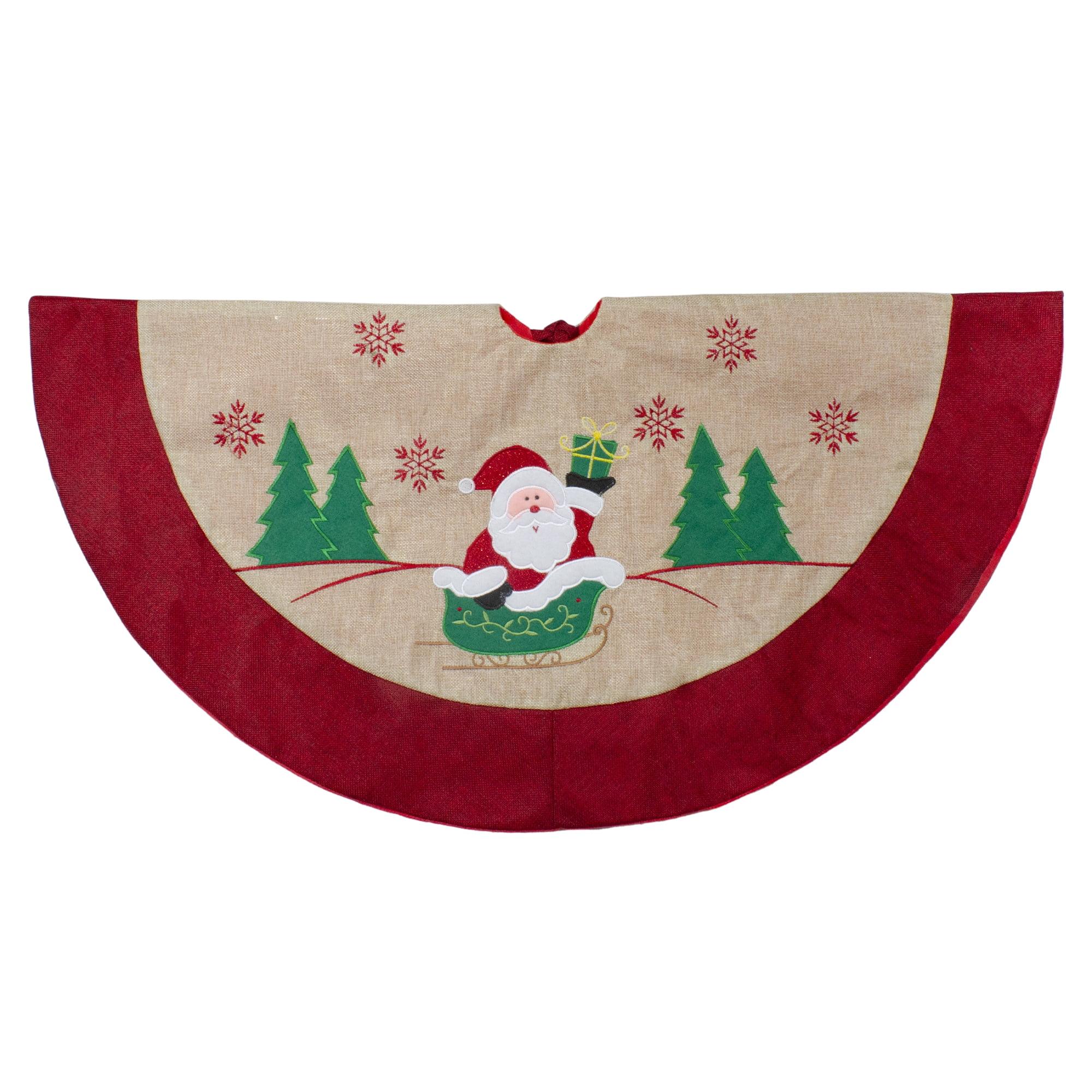 Northlight Santa Claus in Sleigh Embroidered Christmas Tree Skirt - 36"