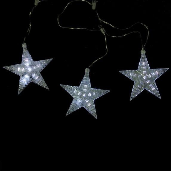 Northlight Cascading Star Christmas Lights - White - 3.5' Clear Wire - 3ct