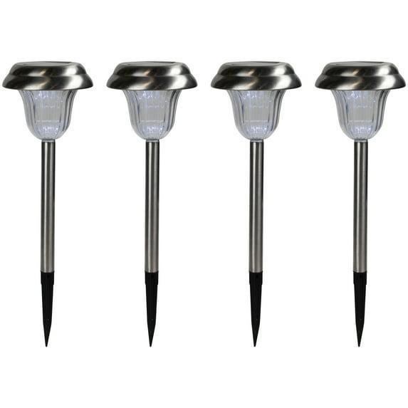 Shenzhen Jinhongxiang Energy Technology Co., Ltd 4pcs Solar Powered Stainless Steel Warm White/rgb Color-changing Garden Lawn Lights, Outdoor Waterproof Led Yard Stakes Landscape Pathway Walkway Decorative Lights, Light Sensing Automatic Switch