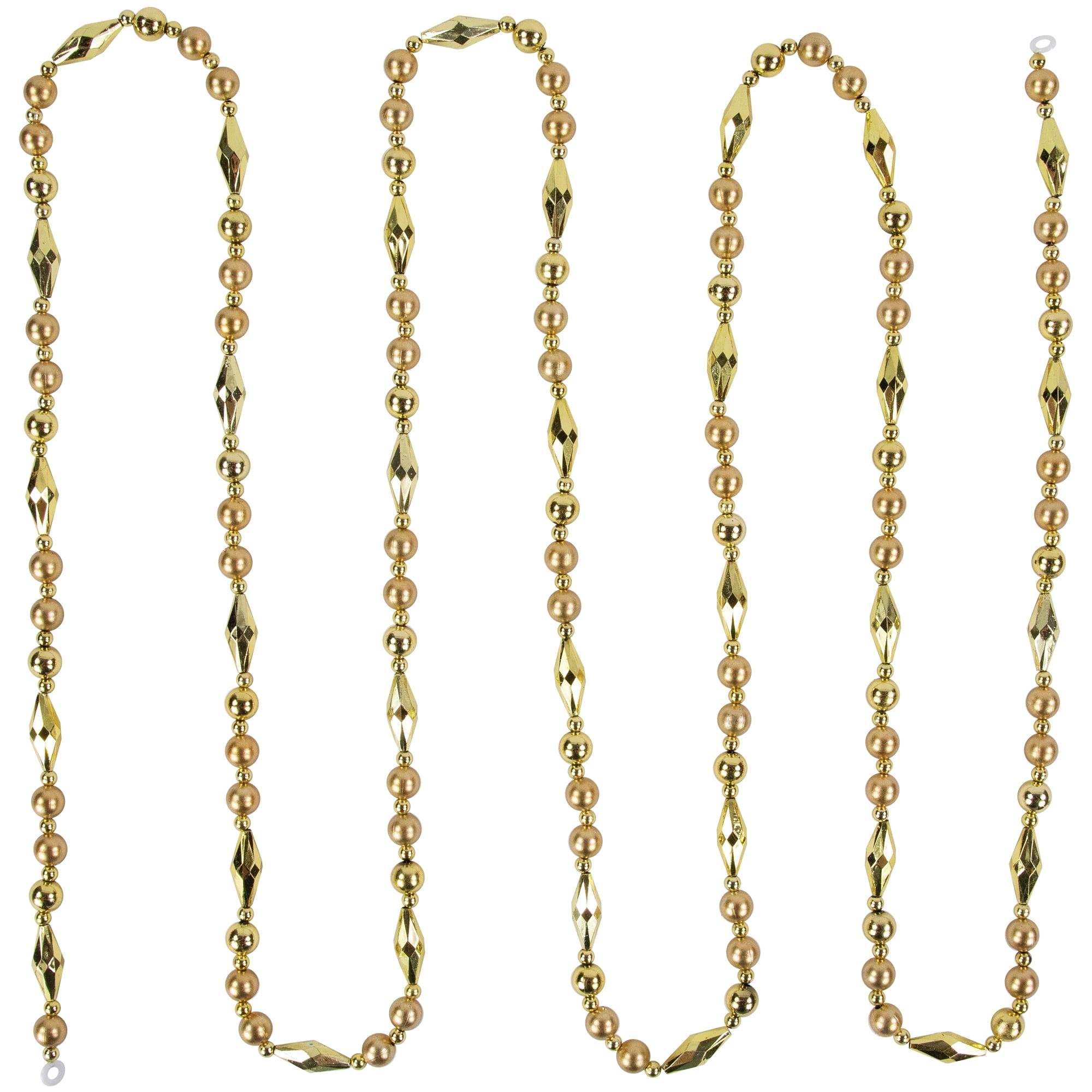 Northlight Seasonal 9' Shiny and Matte Gold Beaded Christmas Garland