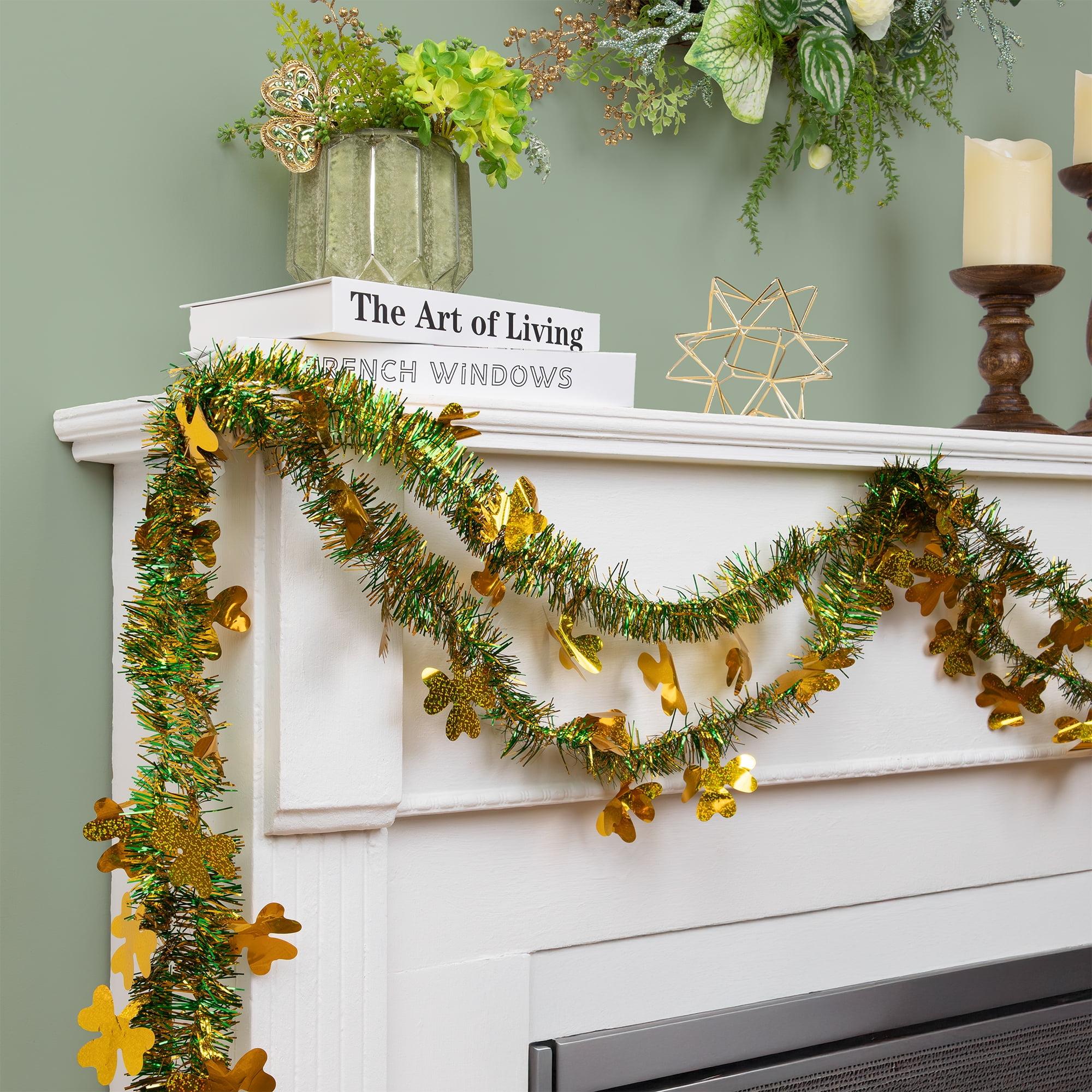 Northlight Seasonal 25' Green and Gold St. Patrick Day Irish Shamrock Garland - Unlit