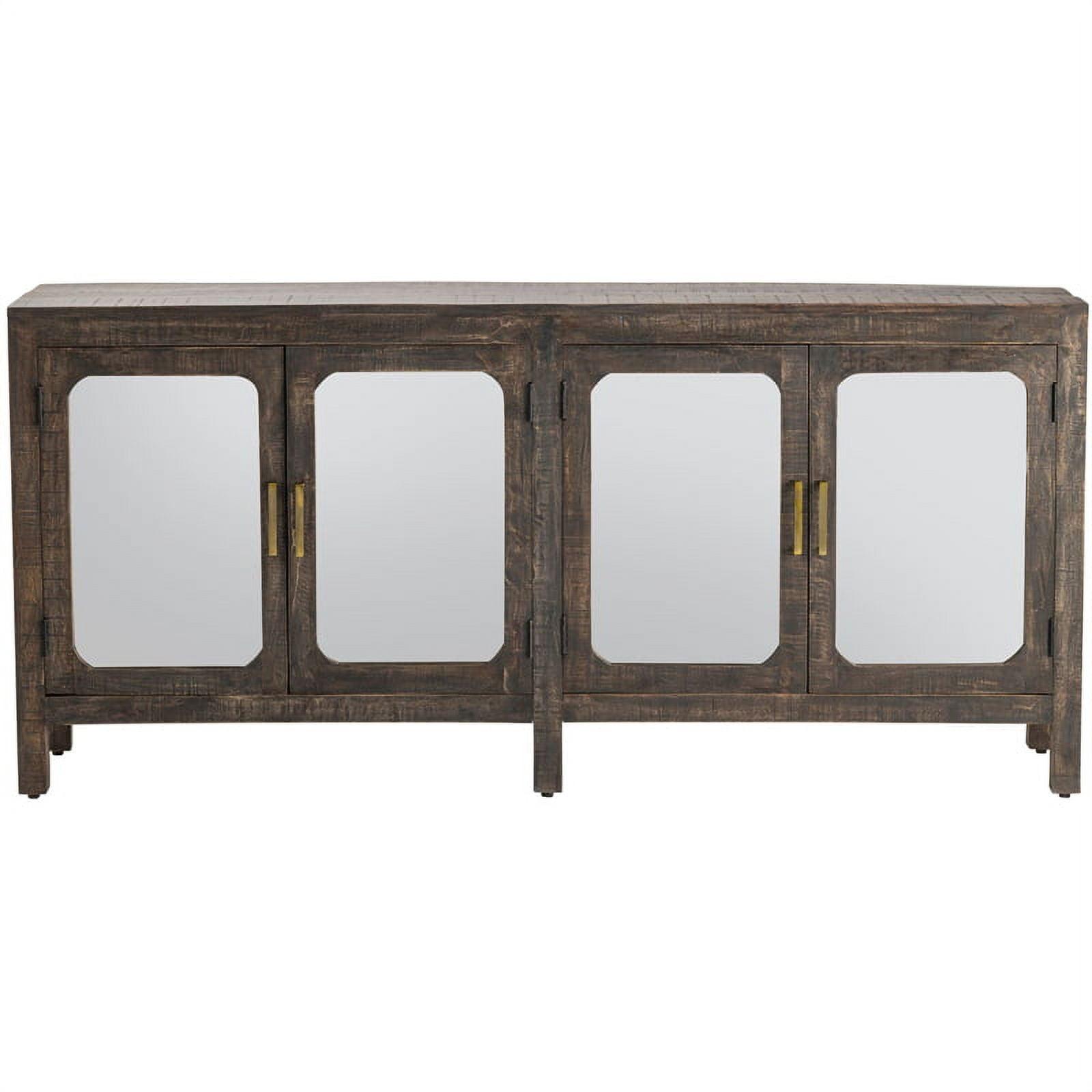 Northridge Dark Brown Mango Wood Mirrored Sideboard