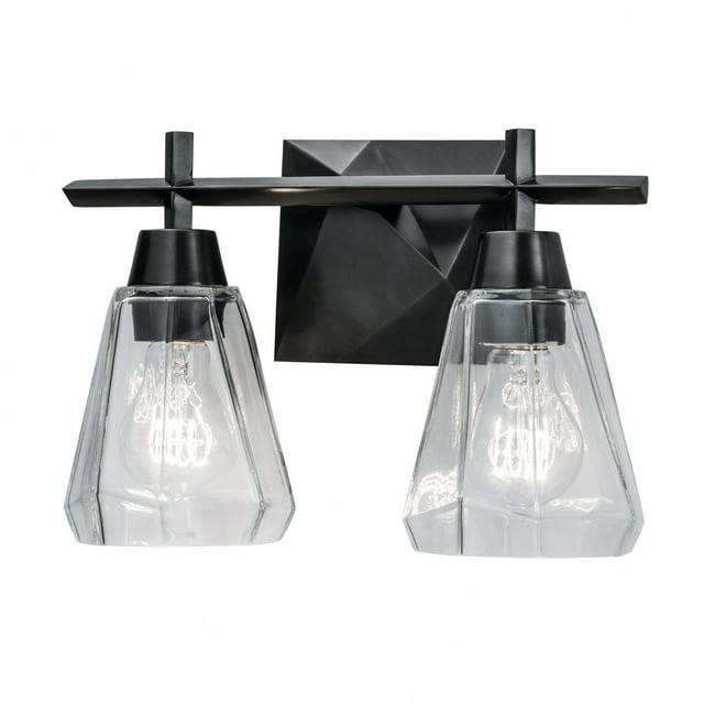 8282-ADB-CL-Norwell Lighting-Arctic - 2 Light Bath Vanity In Contemporary Style-8.5 Inches Tall and 12.5 Inches Wide-Acid Dipped Black Finish