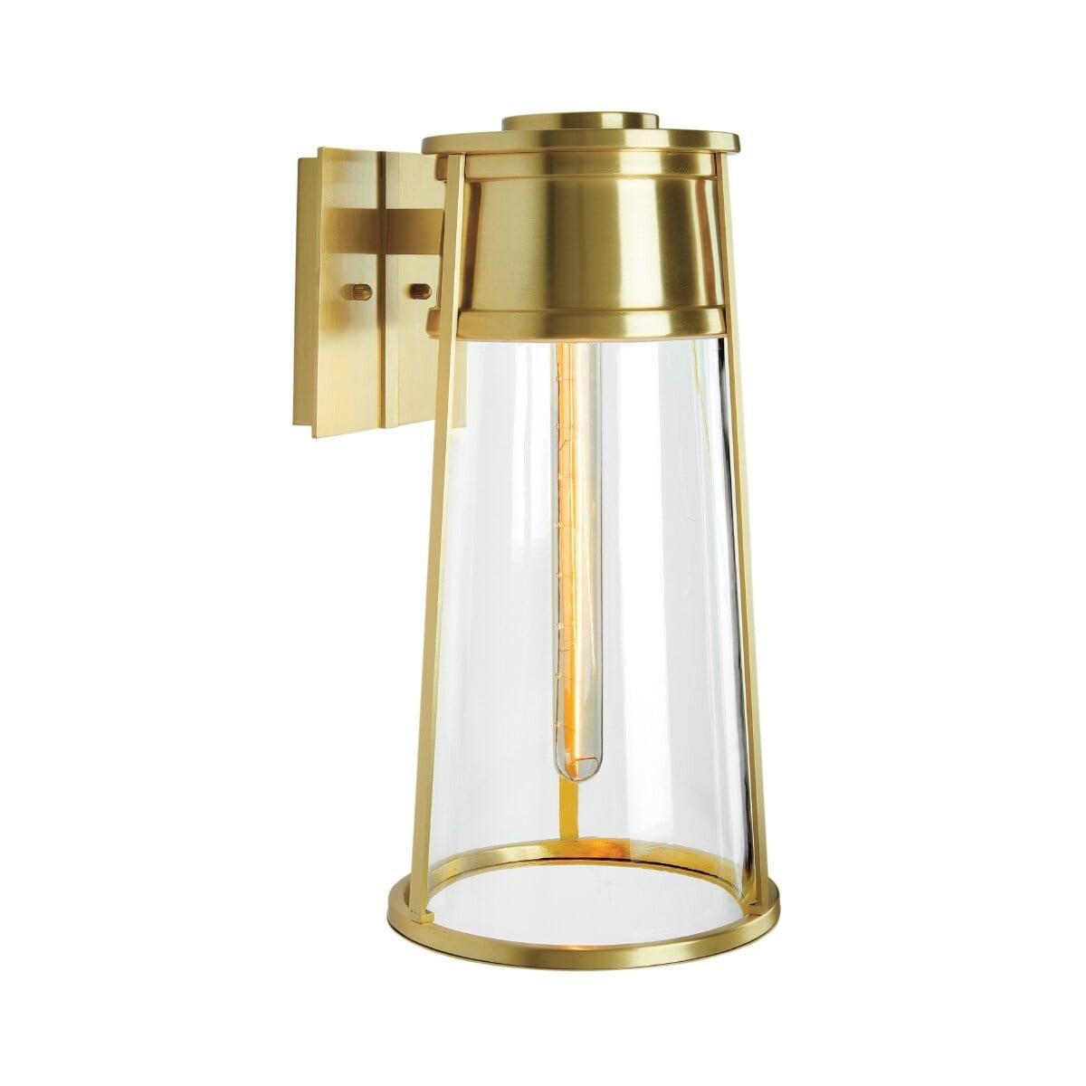 Norwell Lighting 1246-Cl Cone 13" Tall Outdoor Wall Sconce - Brass