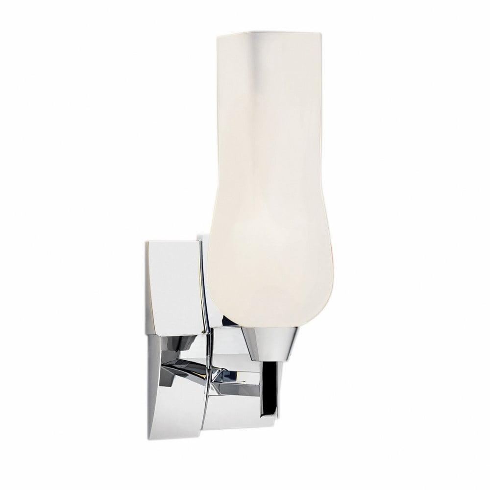 Chrome Finish Dimmable Outdoor Vanity Light with Matte Opal Glass