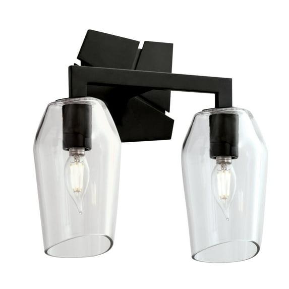 Norwell Lighting Gaia Light Wall Sconce Acid Dipped Black 2 Light Black Matte