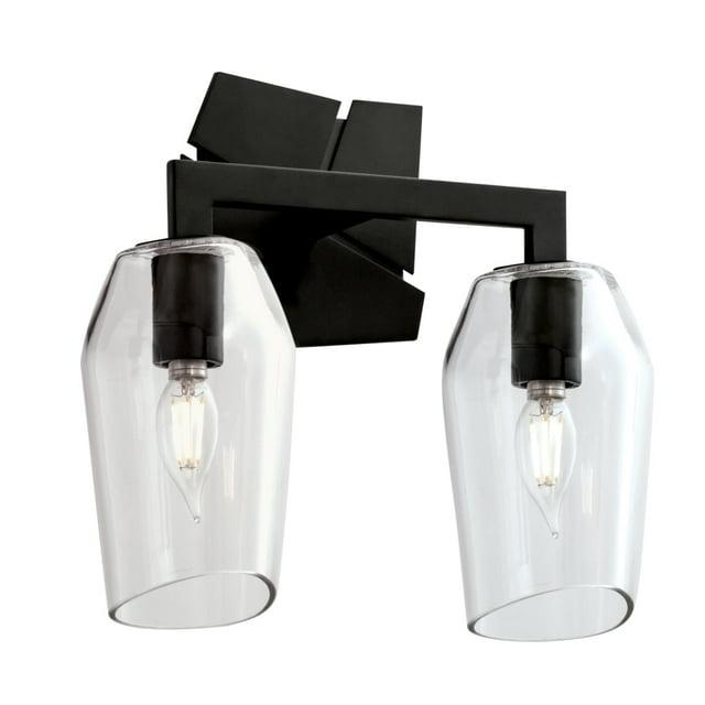 Norwell Lighting Gaia Light Wall Sconce Acid Dipped Black 2 Light Black Matte