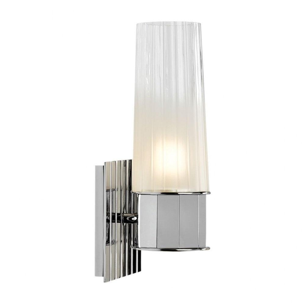 Cylindrical Chrome Wall Sconce with Frosted Glass Shade