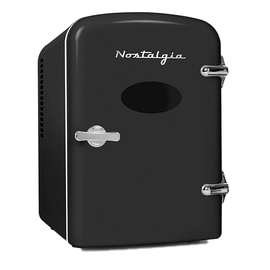 Nostalgia Retro 6-Can Personal Cooling and Heating Mini Refrigerator with Eraser Board
