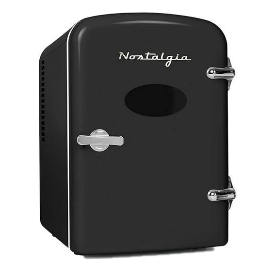 Nostalgia Retro 6-Can Personal Cooling and Heating Mini Refrigerator with Eraser Board