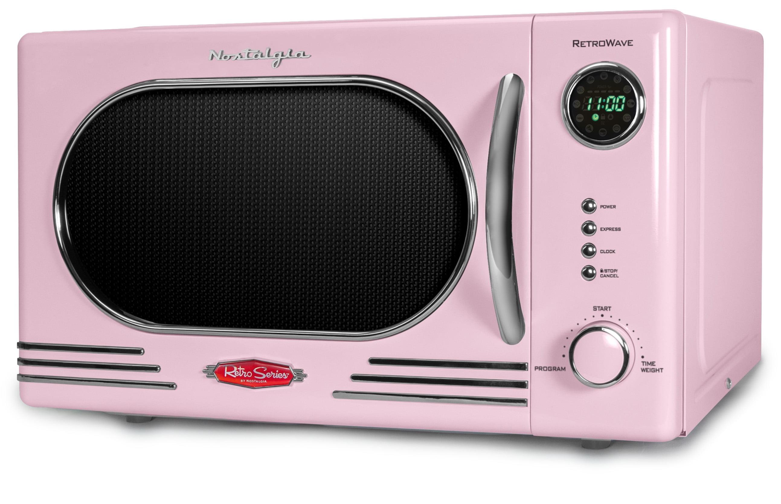 Nostalgia Retro Countertop Microwave 1.1 Cu Ft & 1000 Watt NRMO11PK6A