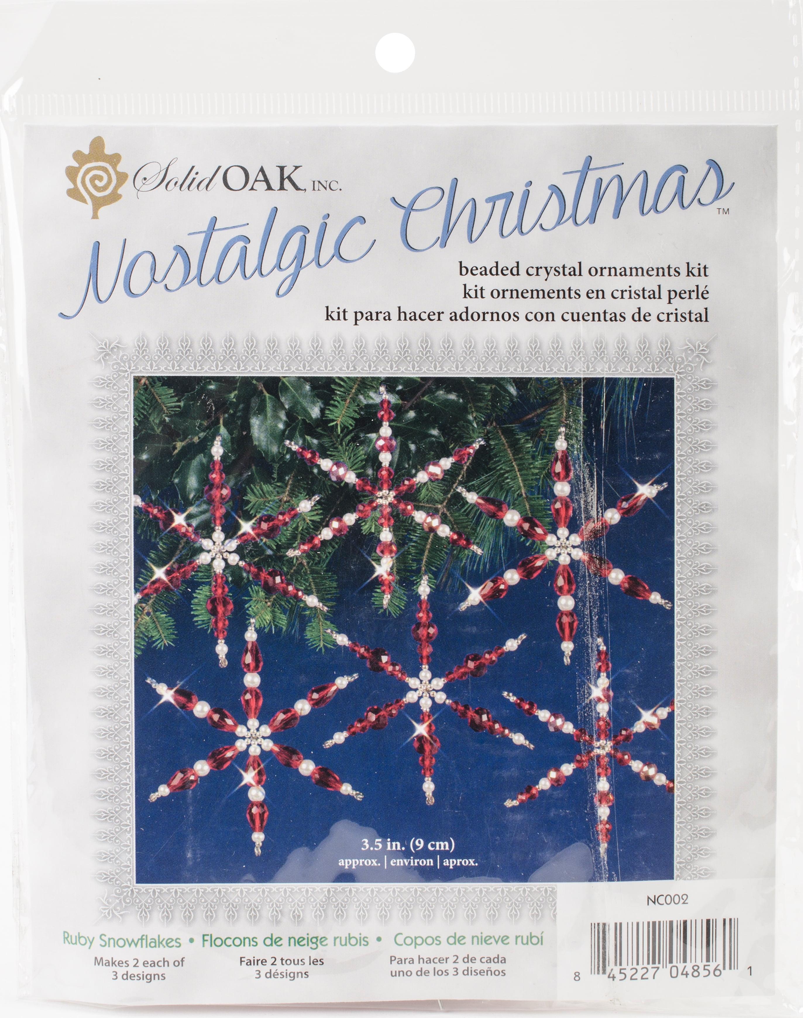 Ruby Snowflakes Beaded Crystal Ornament Kit, Set of 6