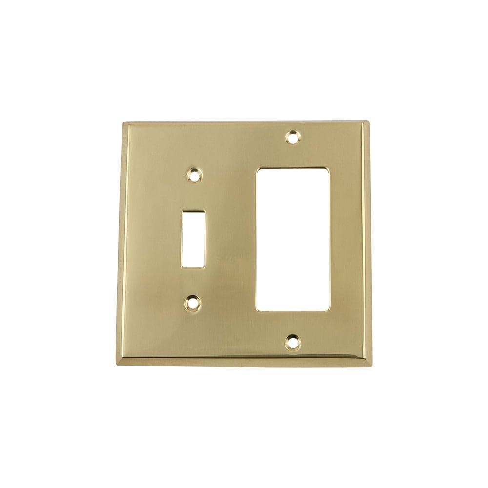 New York 2-Gang Toggle Light Switch / Rocker Combination Wall Plate