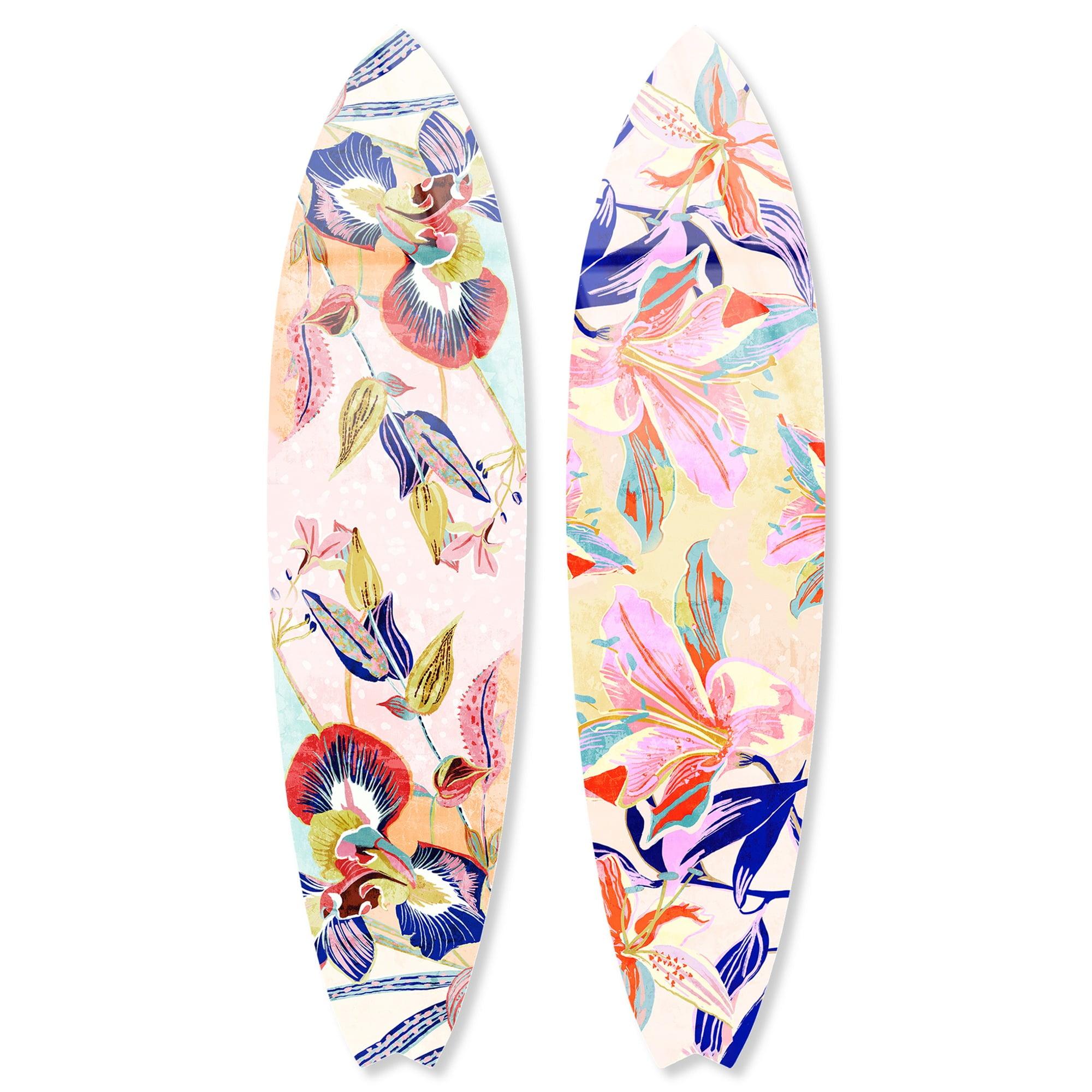 Notori Art Floral Hue Surfboard Set Acrylic Coastal Wall Art by Notoriart