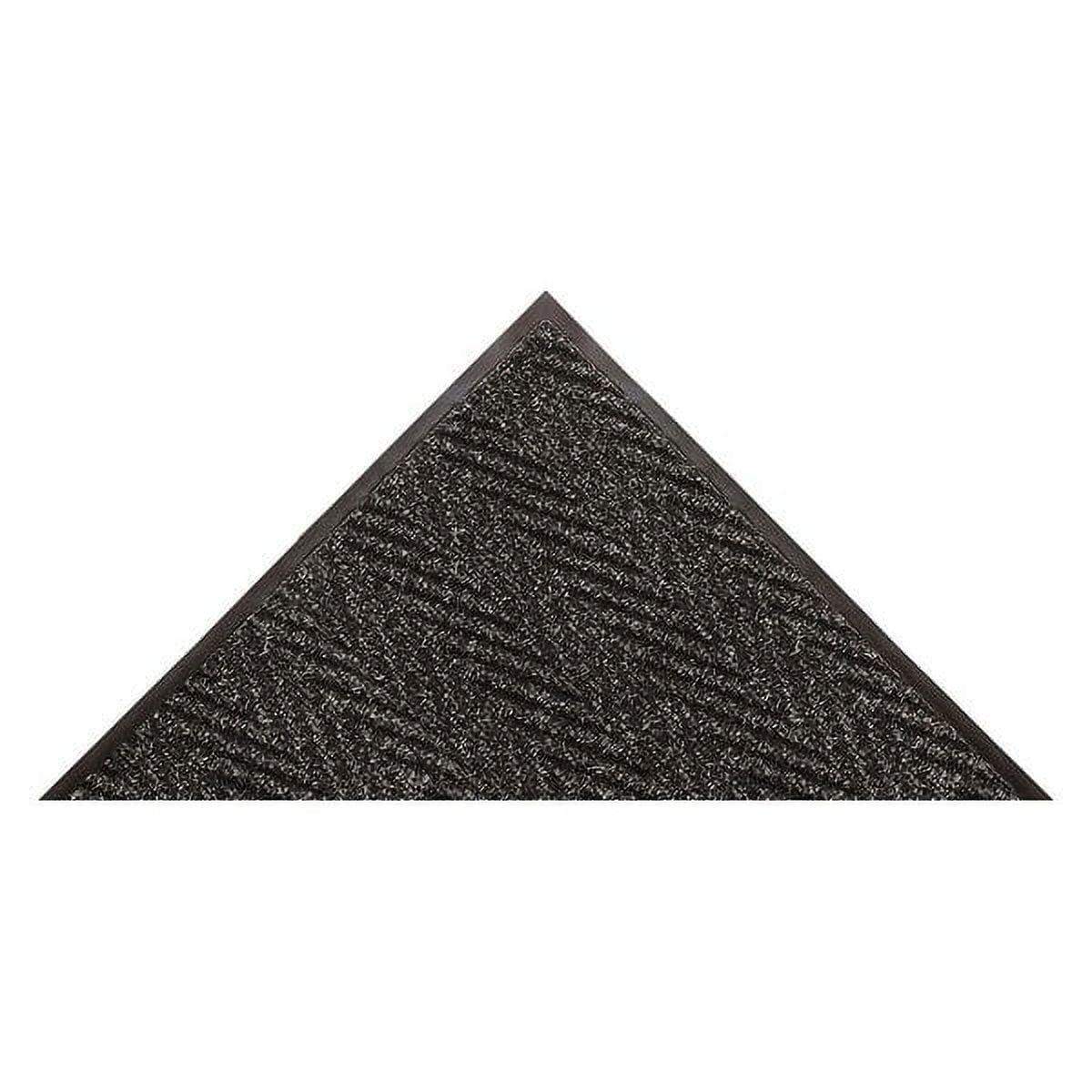 Chevron Charm Heavy-Duty Vinyl-Backed Black Entrance Mat, 2' x 3'