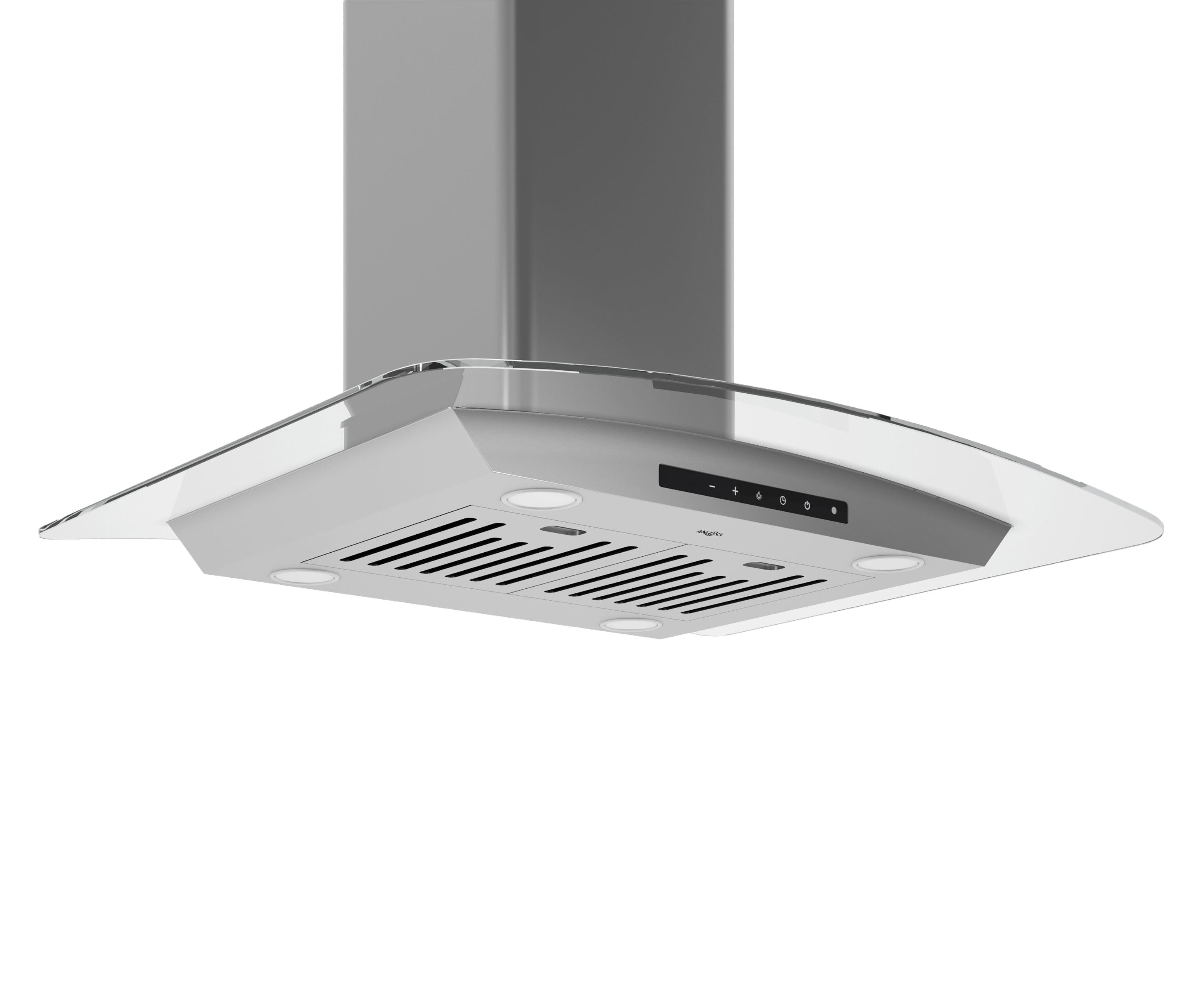 Ancona Ancona 30" Stainless Steel 650 CFM Convertible Island Range Hood with Baffle Filter AN-1418