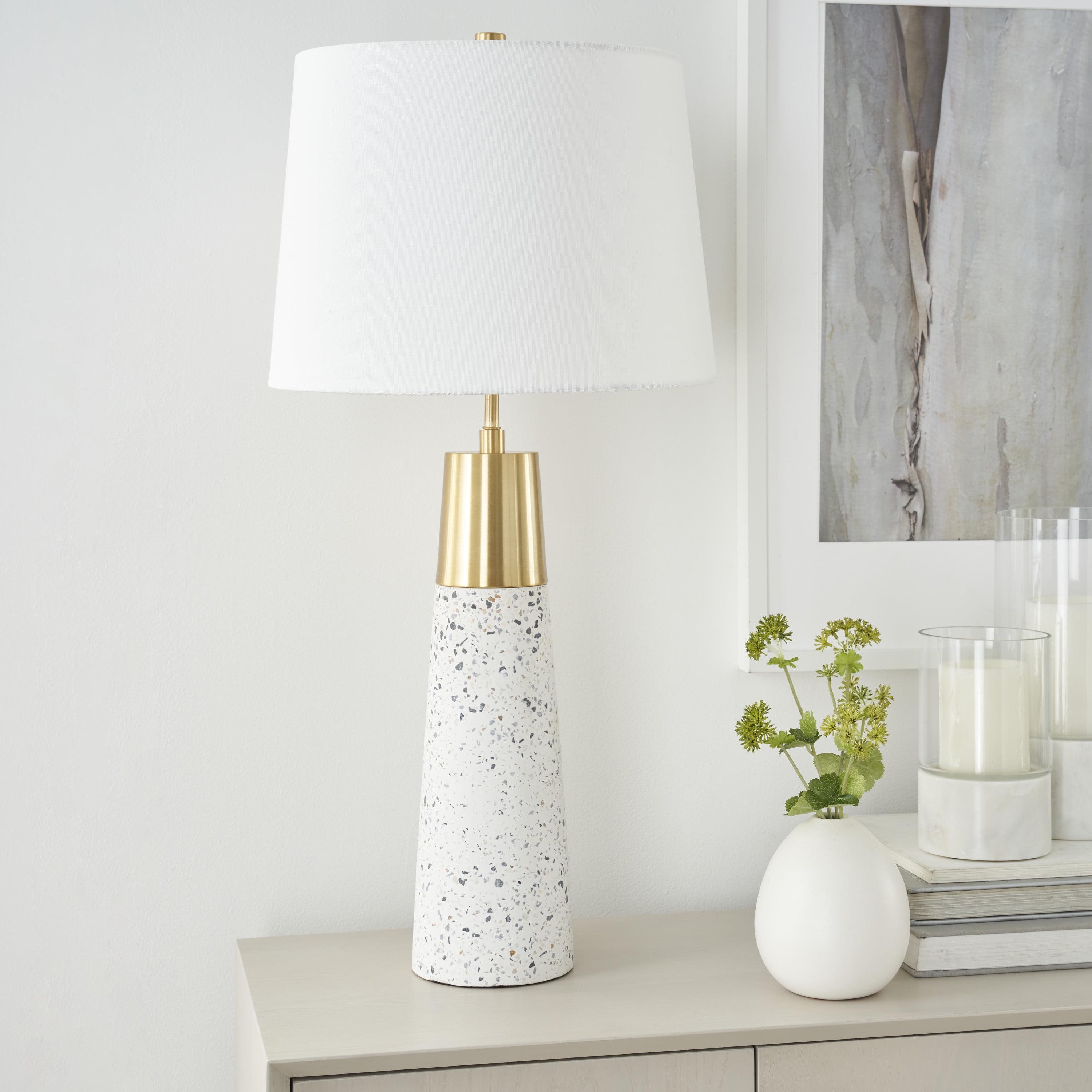 29" White/Gold Speckled Terrazzo Table Lamp - Nourison