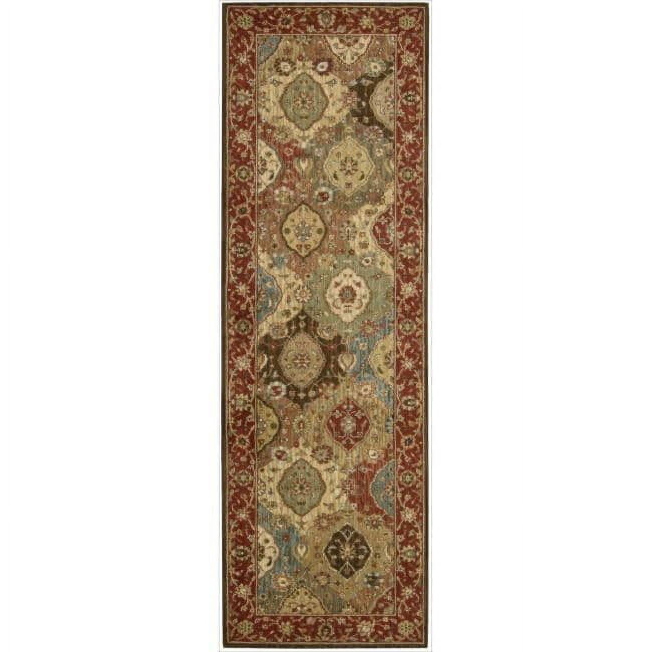 Nourison  Accent Decor 124JT Accent Rug Multi 2'6" x 8' Runner Latex Free Synthetic, Wool Oriental 8' Runner Runner, Indoor Entryway, Kitchen, Living
