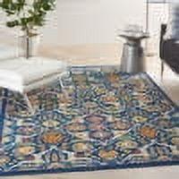 Allur Bohemian Navy and Jewel Tones 6' x 9' Synthetic Area Rug