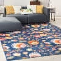 Nourison Allur Blooming Floral Indoor Area Rug Navy Multicolor 7'10" x 9'10"