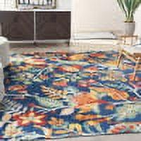 Nourison Allur Botanical Indoor Area Rug Navy Multicolor 9' x 12'