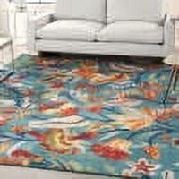 Nourison Allur Botanical Indoor Area Rug Turquoise Multicolor 7'10" x 9'10"