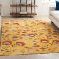 Nourison Allur Blooming Floral Indoor Area Rug Yellow Multicolor 5'3" x 7'3"