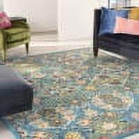 Nourison Allur Boho Indoor Area Rug Turquoise Ivory 9' x 12'