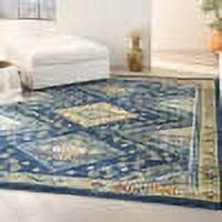 Allur Bohemian Navy Multicolor 8'x10' Synthetic Area Rug