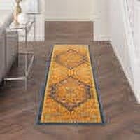 Bohemian Bliss Orange Multicolor Medallion Indoor Rug - 27"x5.5"