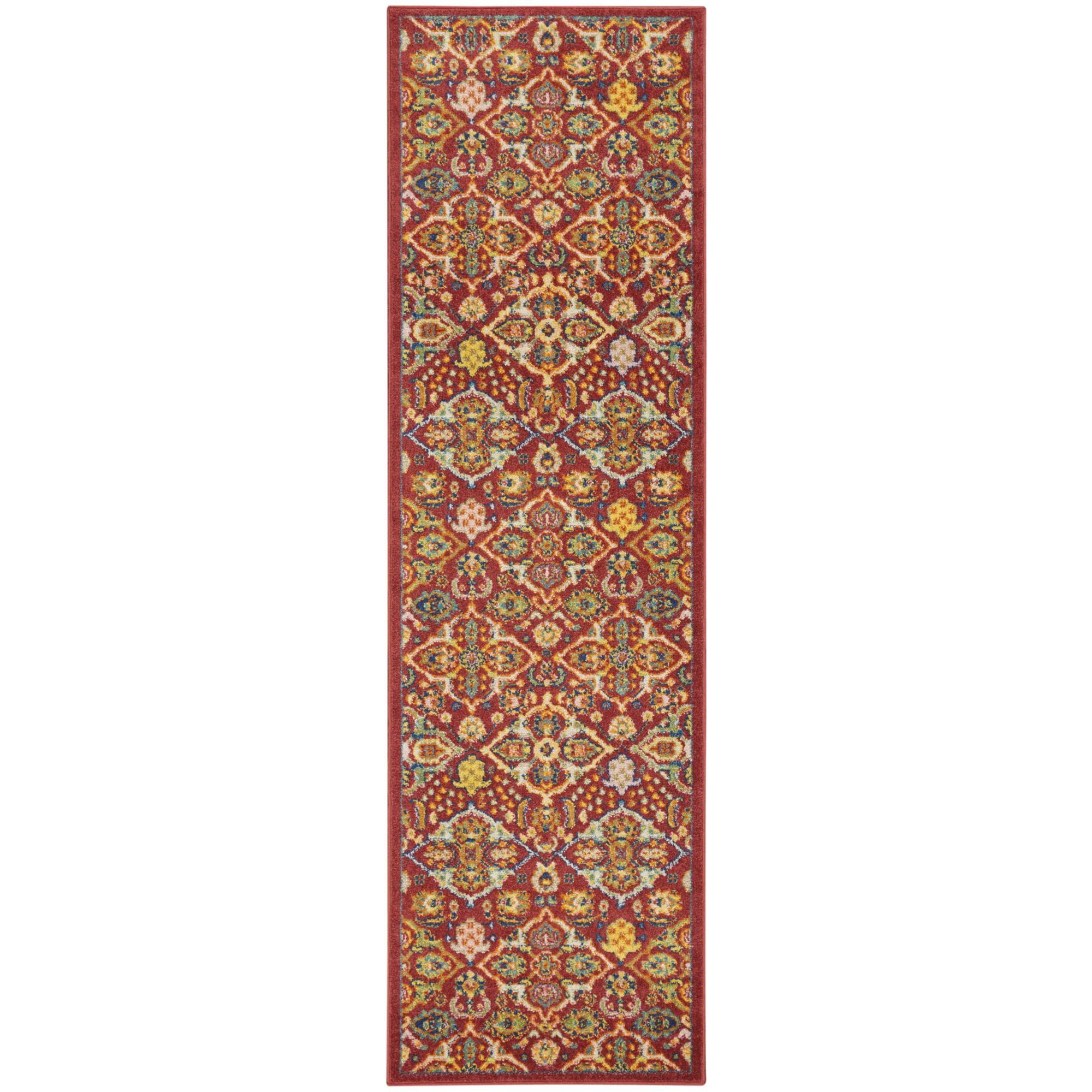 Nourison Allur Boho Indoor Area Rug Red Multicolor 2'3" x 7'6"