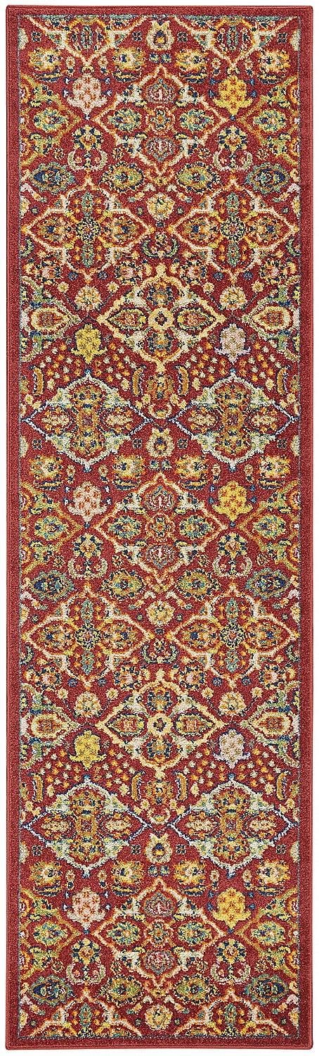 Nourison Allur Boho Indoor Area Rug Red Multicolor 2'3" x 7'6"