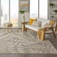 Aloha Natural Floral Leaf 7'10" x 10'6" Synthetic Outdoor Rug