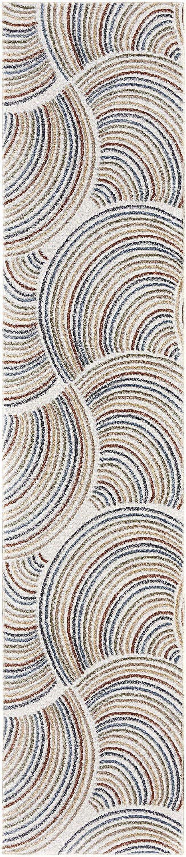 Nourison Astra Machine Washable Contemporary Rainbow Kids Indoor Rug