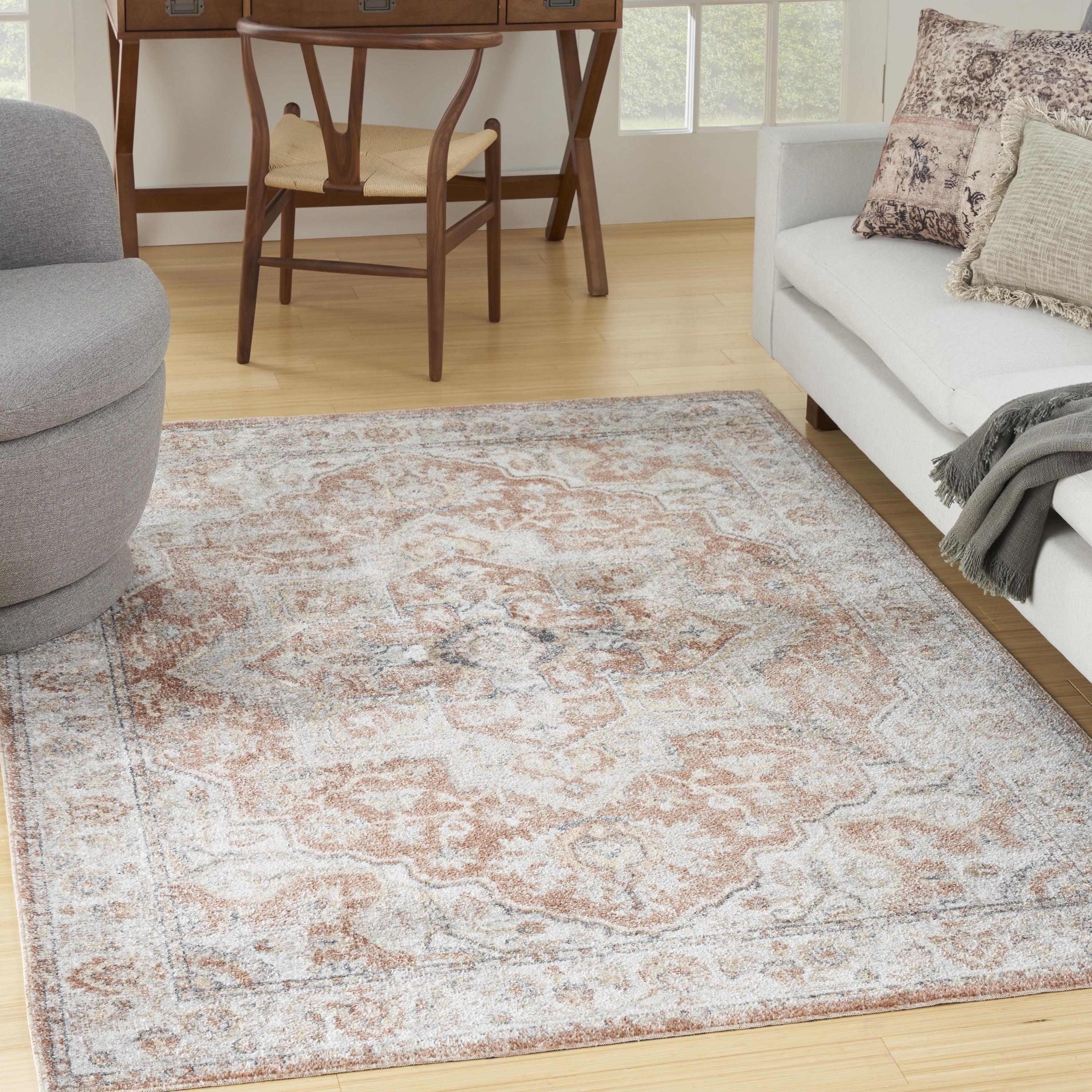 Nourison Astra Machine Washable Vintage Medallion Indoor Rug Gold/Multicolor 5'3" x 7'