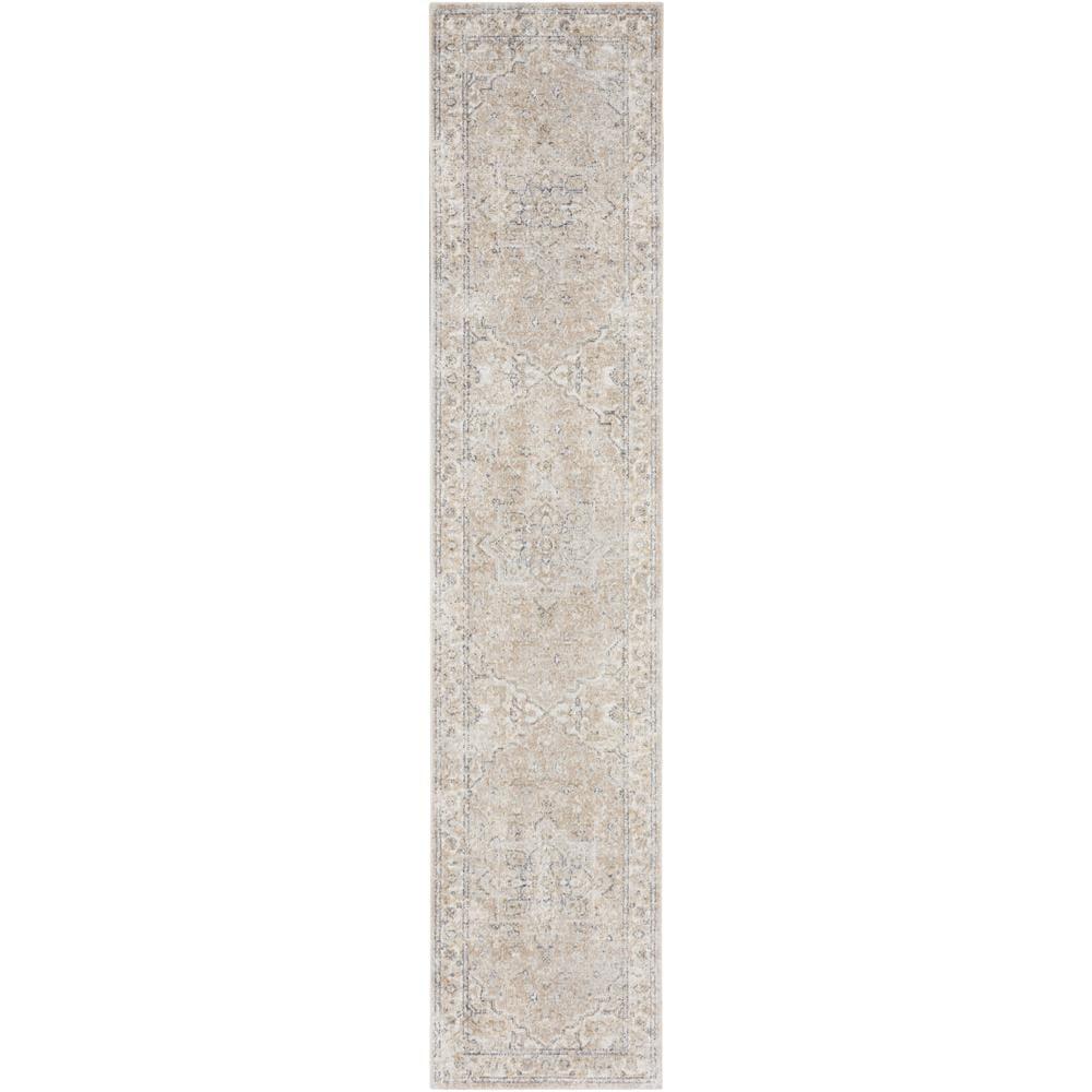 Nourison Astra Machine Washable Vintage Medallion Indoor Bathroom, Kitchen Runner Rug Beige 2'2" x 10'