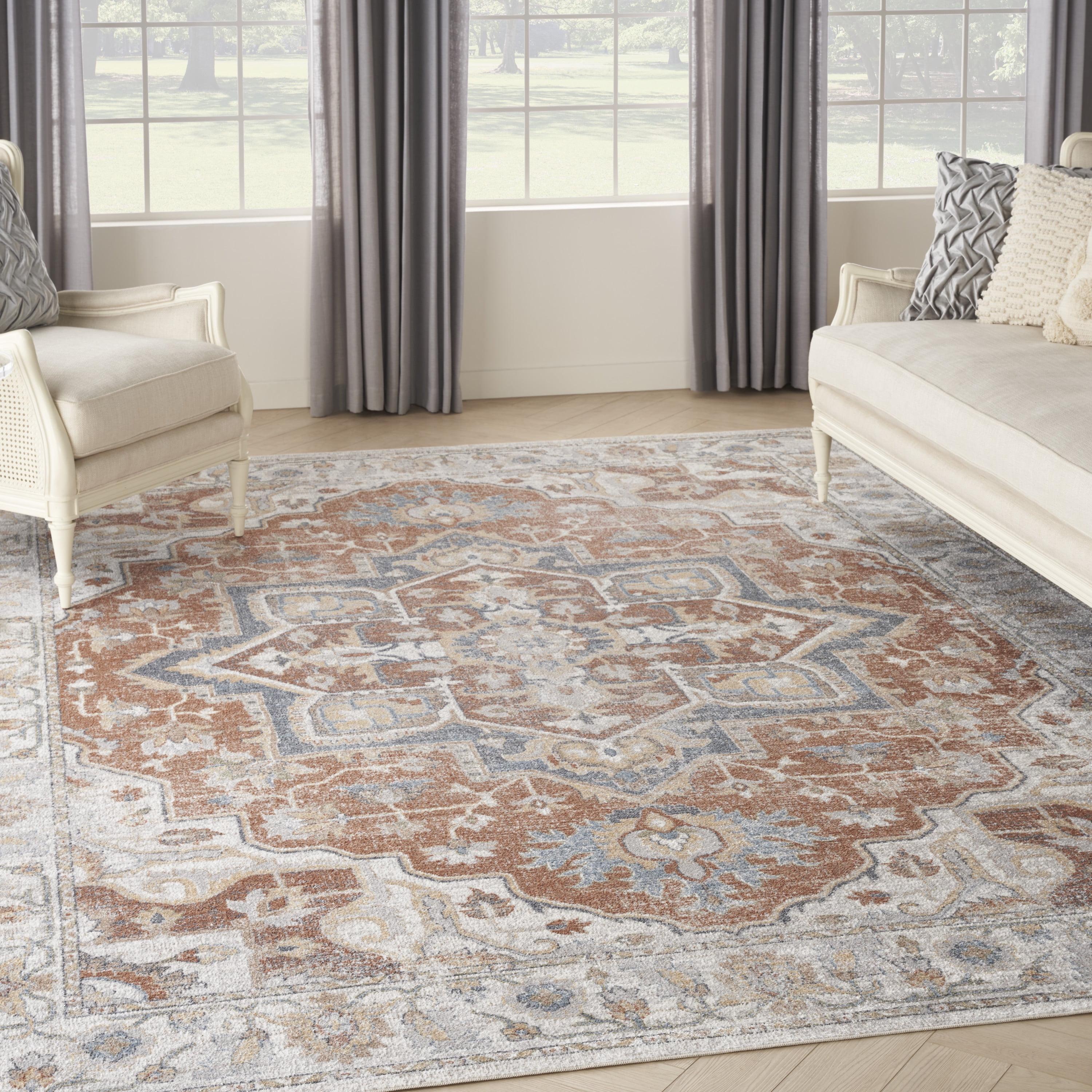 Nourison Astra Machine Washable Vintage Medallion Indoor Rug Gold/Multicolor 9' x 12'