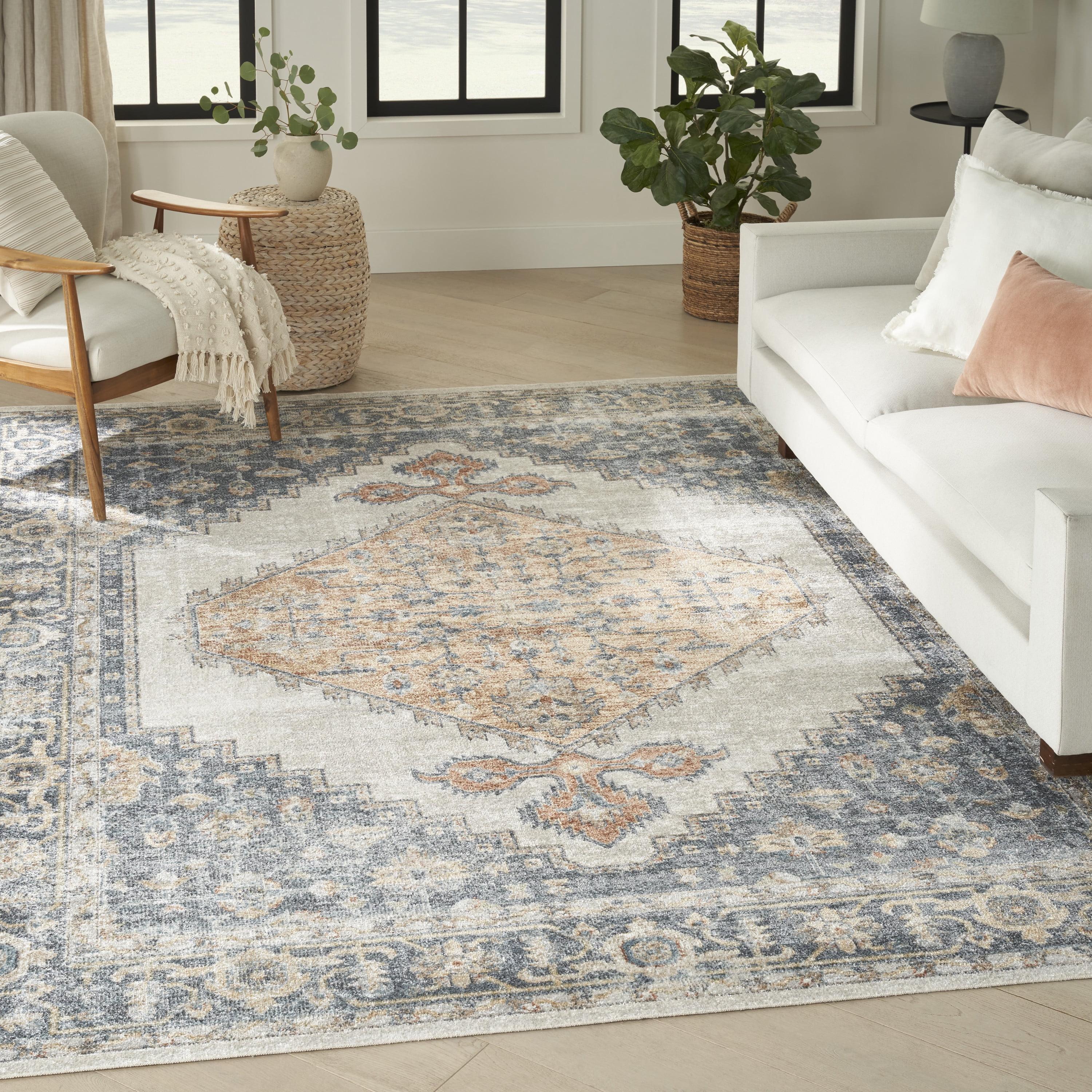 Nourison Astra Machine Washable Vintage Persian Indoor Rug Grey/Gold 9' x 12'