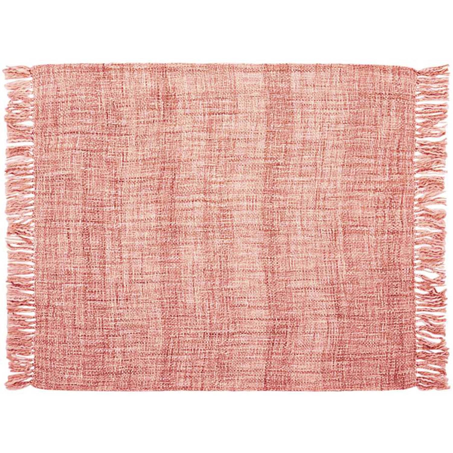 Basket Weave Rose 50" x 60" Luxurious Throw Blanket