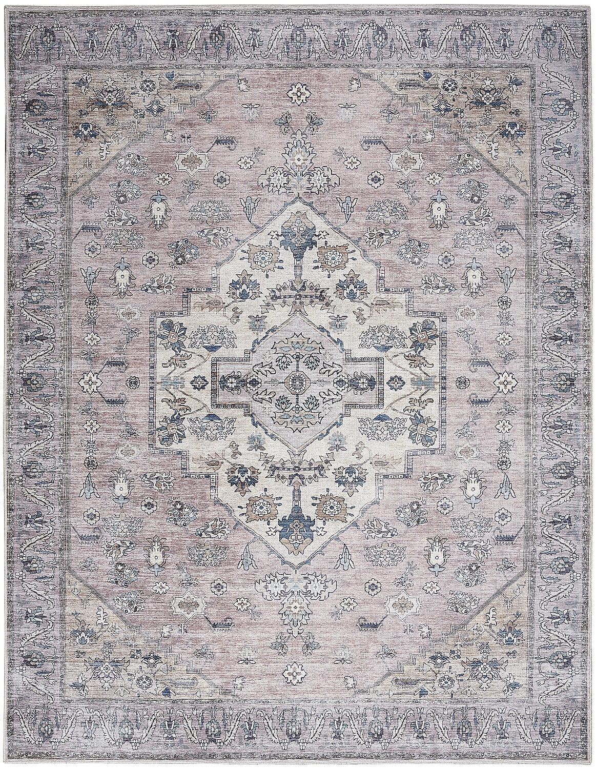 Blush Vintage Persian 5' x 7' Chenille Area Rug