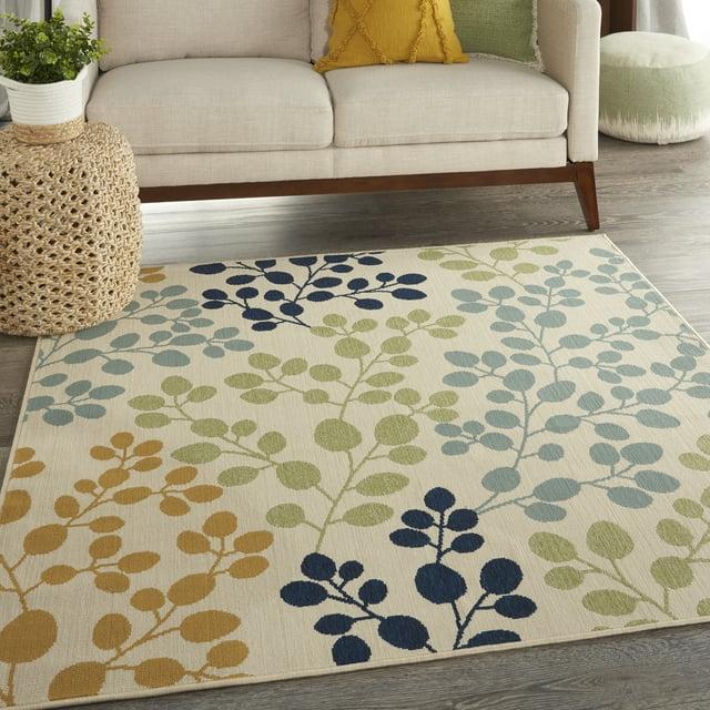Nourison Caribbean CRB01 Indoor/outdoor Area Rug - Ivory 5'3" x 5'3"square