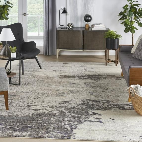 Nourison Celestial CES02 Indoor only Area Rug - Ivory/Grey 10' x 14'