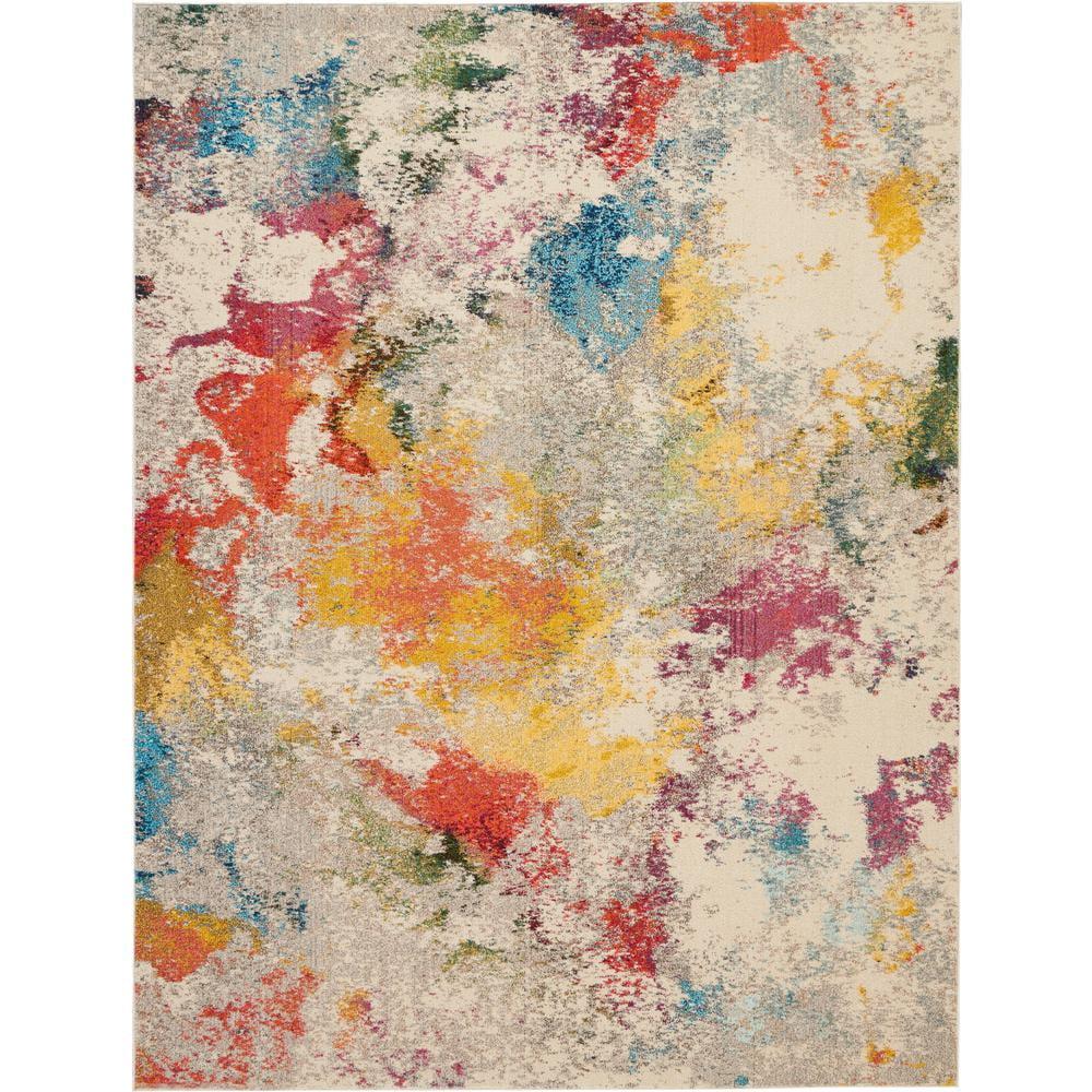 Nourison Celestial 9'X12' (9' x 12') Ivory/Multicolor Indoor Area Rug Colorful Contemporary Abstract by Nourison